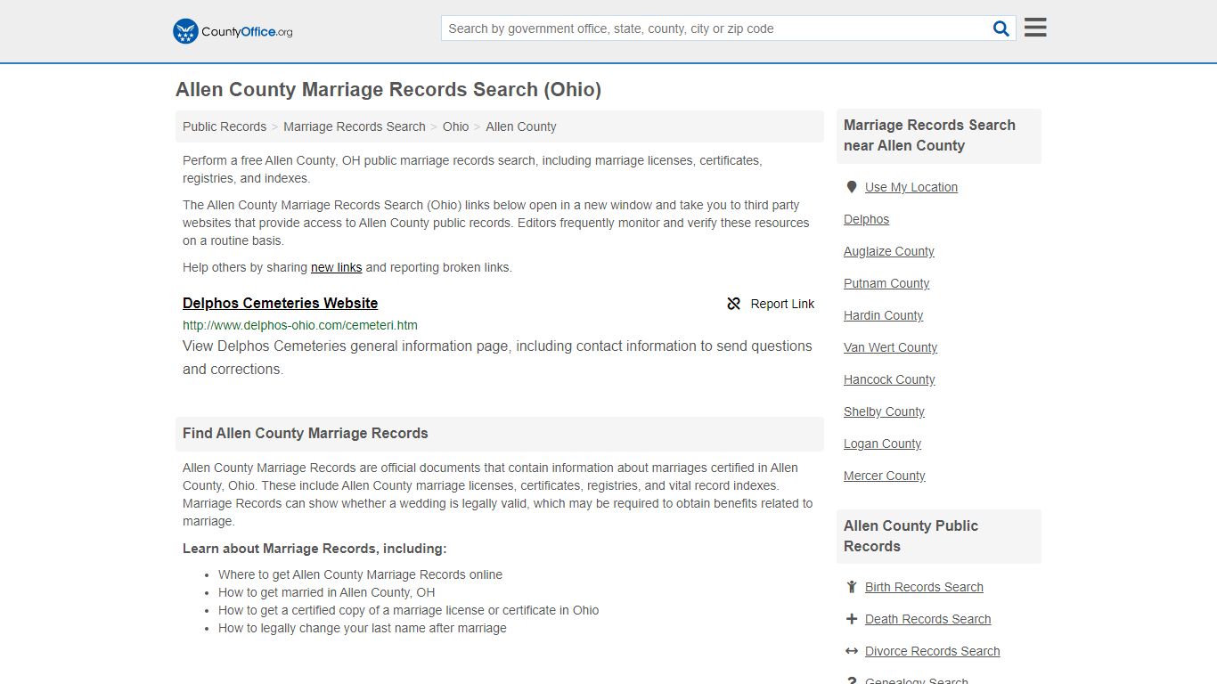 Marriage Records Search - Allen County, OH (Marriage ...